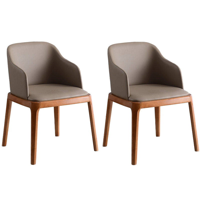 Glam Scandinavian Ash Wood Chairs Solid Back Arm Kitchen Dining Chair Set