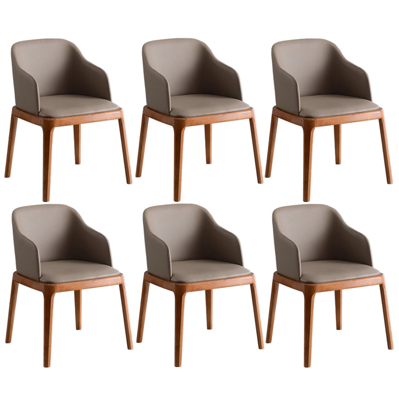 Glam Scandinavian Ash Wood Chairs Solid Back Arm Kitchen Dining Chair Set