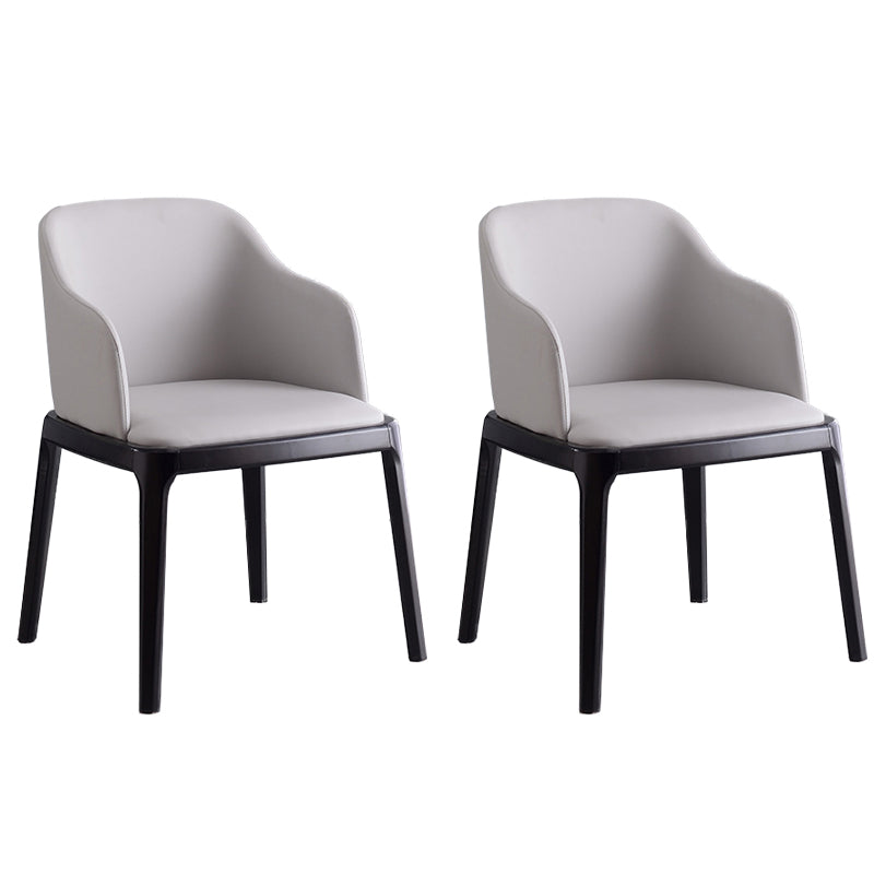 Glam Scandinavian Ash Wood Chairs Solid Back Arm Kitchen Dining Chair Set