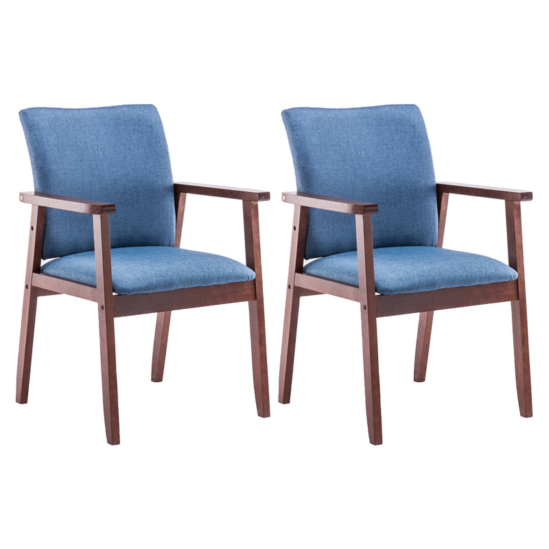 Scandinavian Rubberwood Solid Back Arm Chair Wood Dining Chair for Home