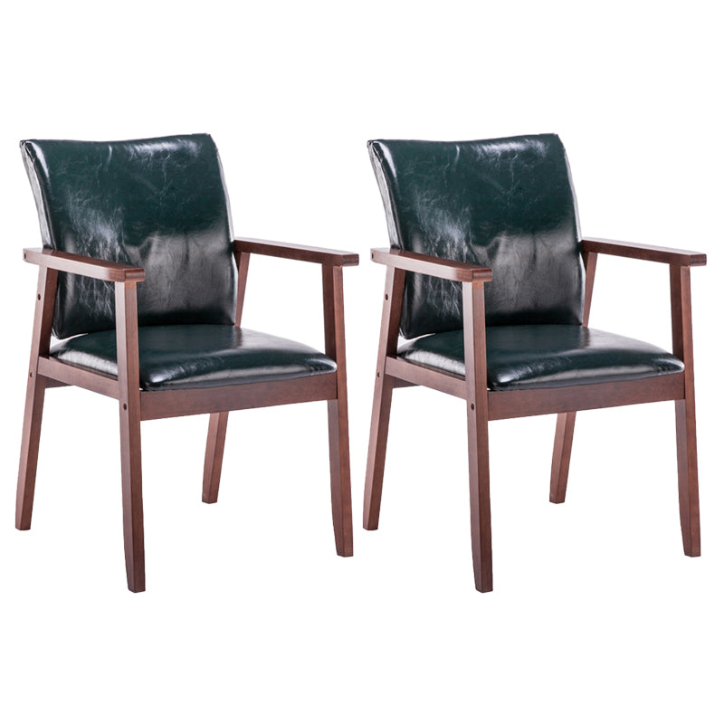 Scandinavian Rubberwood Solid Back Arm Chair Wood Dining Chair for Home