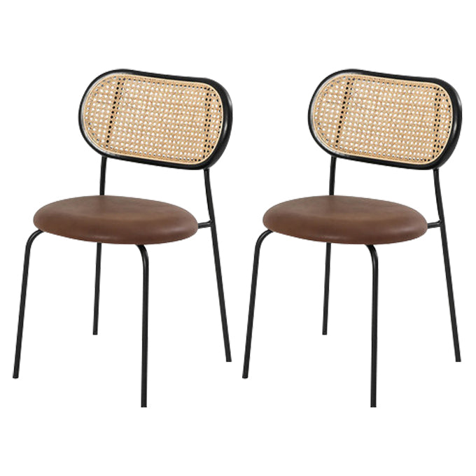 Contemporary Kitchen Metal Dining Side Chair Opening Back Dining Side Chair