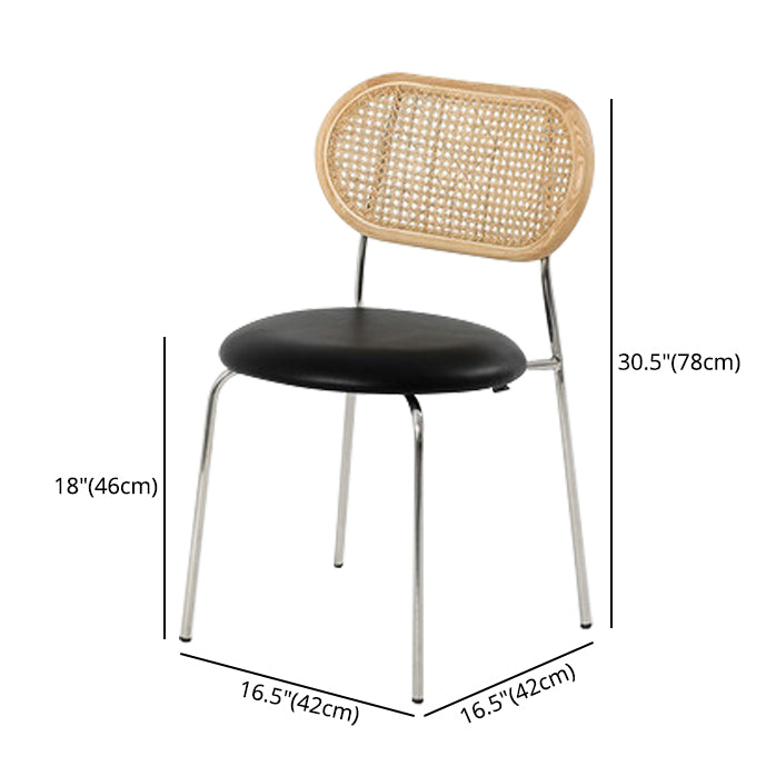 Contemporary Kitchen Metal Dining Side Chair Opening Back Dining Side Chair