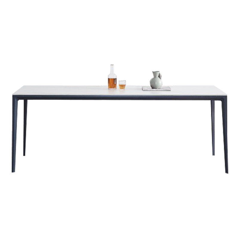 Minimalist Sintered Stone Standard Dining Table Rectangle Kitchen Dining Table with 4 Legs Base