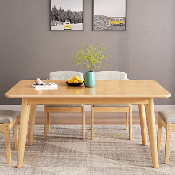 Modern Wooden Dining Table Rectangle Table with 4 Legs for Dinning Room