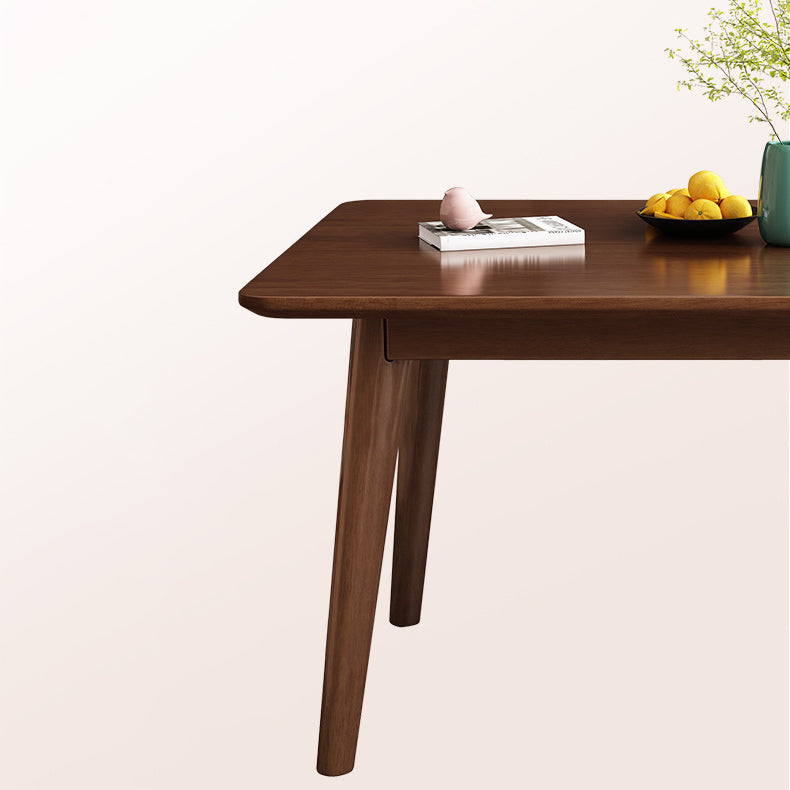Modern Wooden Dining Table Rectangle Table with 4 Legs for Dinning Room