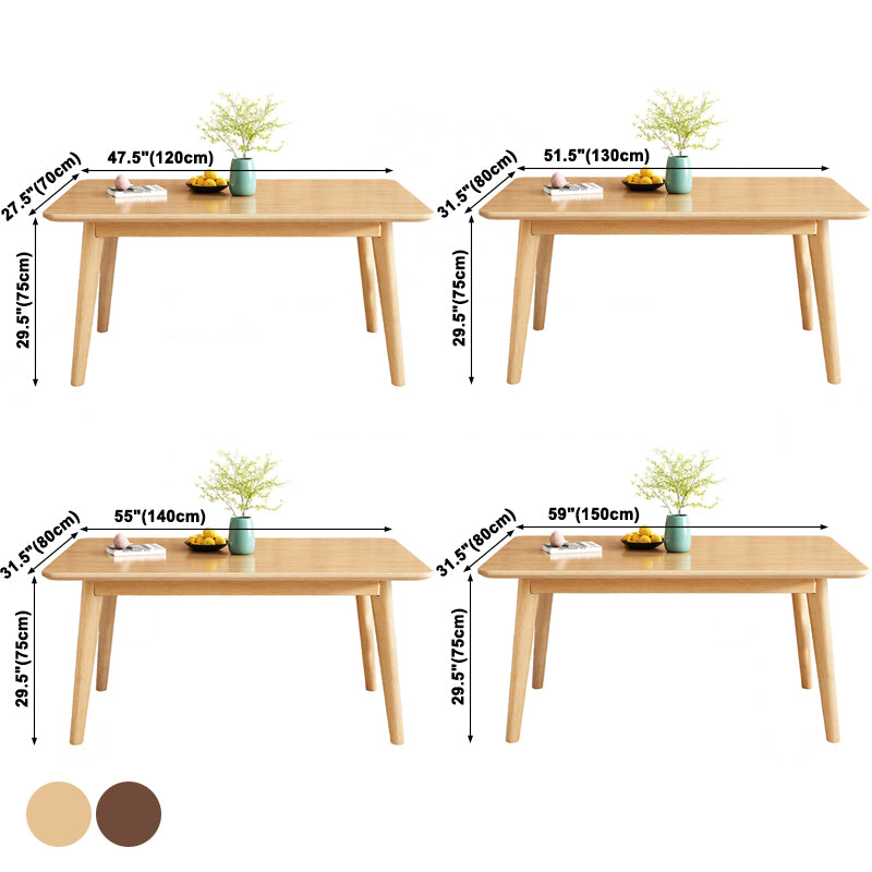 Modern Wooden Dining Table Rectangle Table with 4 Legs for Dinning Room