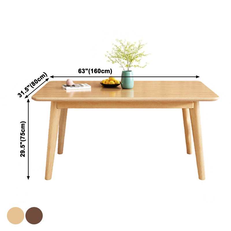 Modern Wooden Dining Table Rectangle Table with 4 Legs for Dinning Room
