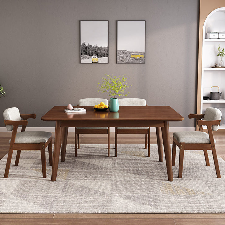 Modern Wooden Dining Table Rectangle Table with 4 Legs for Dinning Room