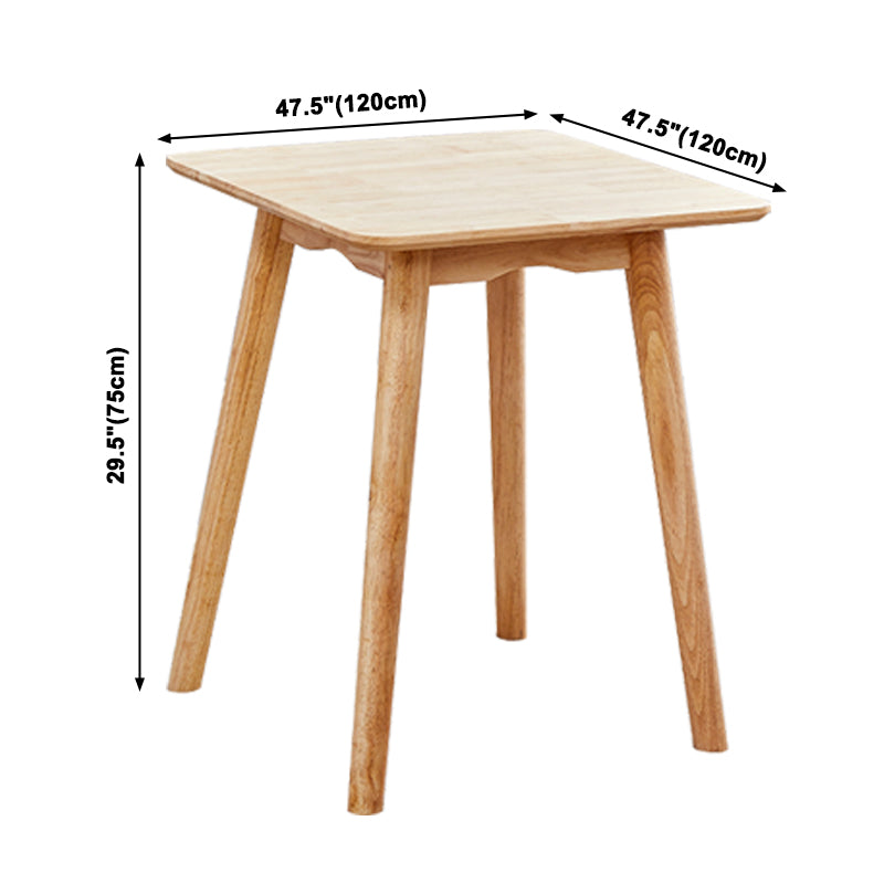 Table à manger rectangulaire et carrée en bois massif de style simplicité avec base à 4 pieds