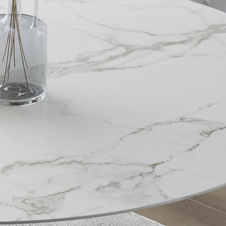 Ronde tulpen moderne eettafel witte toon vaste tafel met sinteren steen
