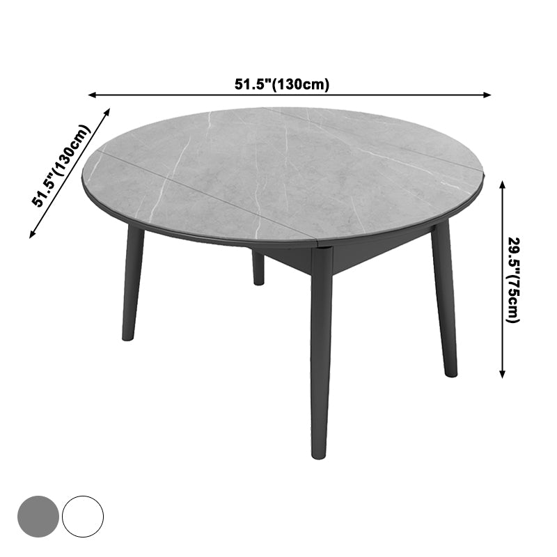 Modern Style Sintered Stone Dining Table Round Table with 4 Legs for Home Use