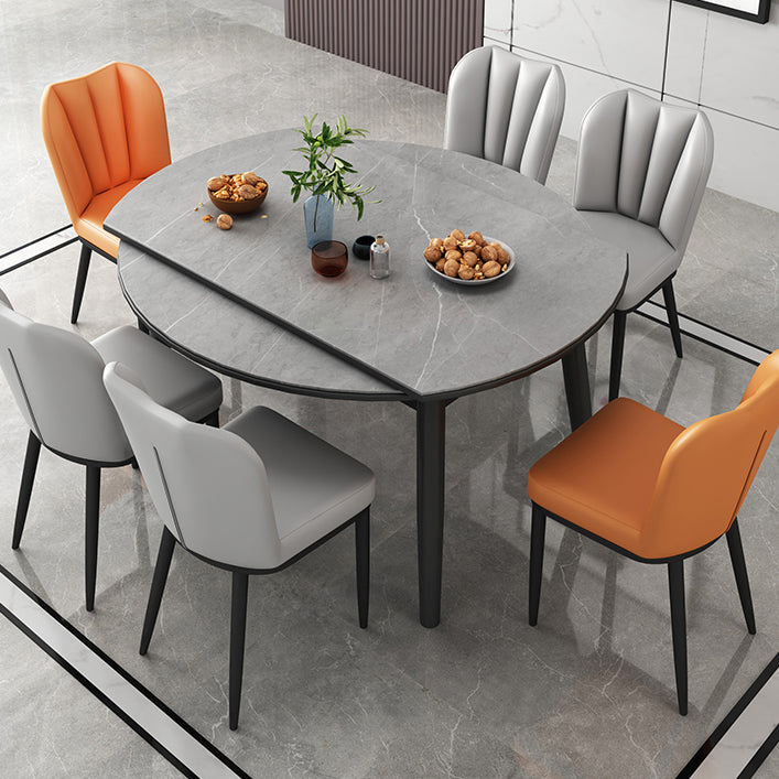Modern Style Sintered Stone Dining Table Round Table with 4 Legs for Home Use