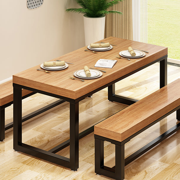 Mesa de comedor de cocina de madera maciza moderna forma de comedor rectángulo de comedor estándar con base de caballete