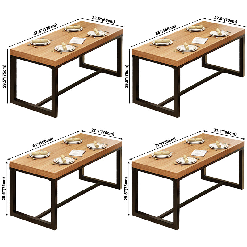 Mesa de comedor de cocina de madera maciza moderna forma de comedor rectángulo de comedor estándar con base de caballete