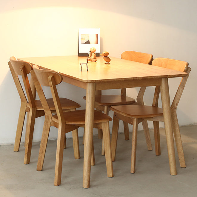 Simplicity Solid Wood Dining Table Rectangle Shape Dining Table with 4 Legs Base