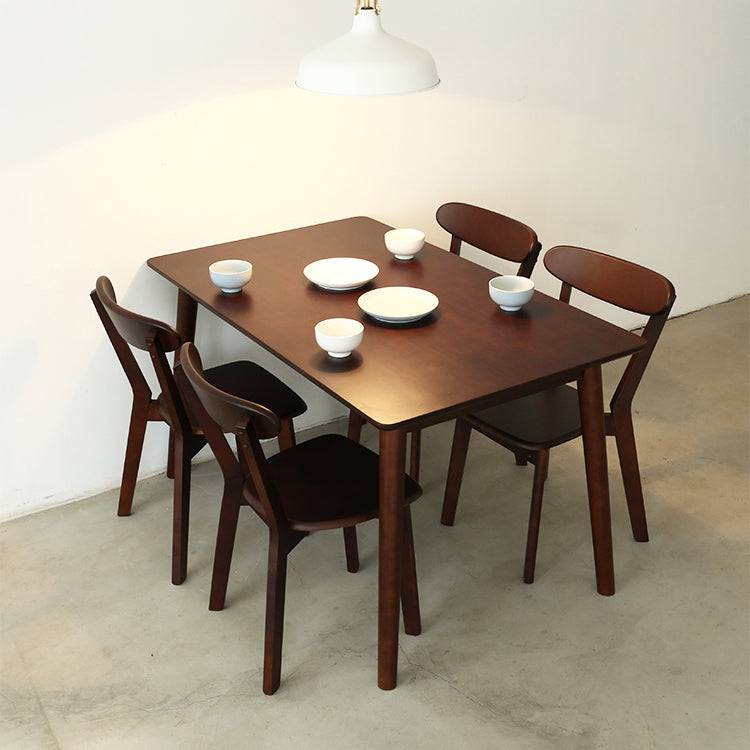 Simplicity Solid Wood Dining Table Rectangle Shape Dining Table with 4 Legs Base