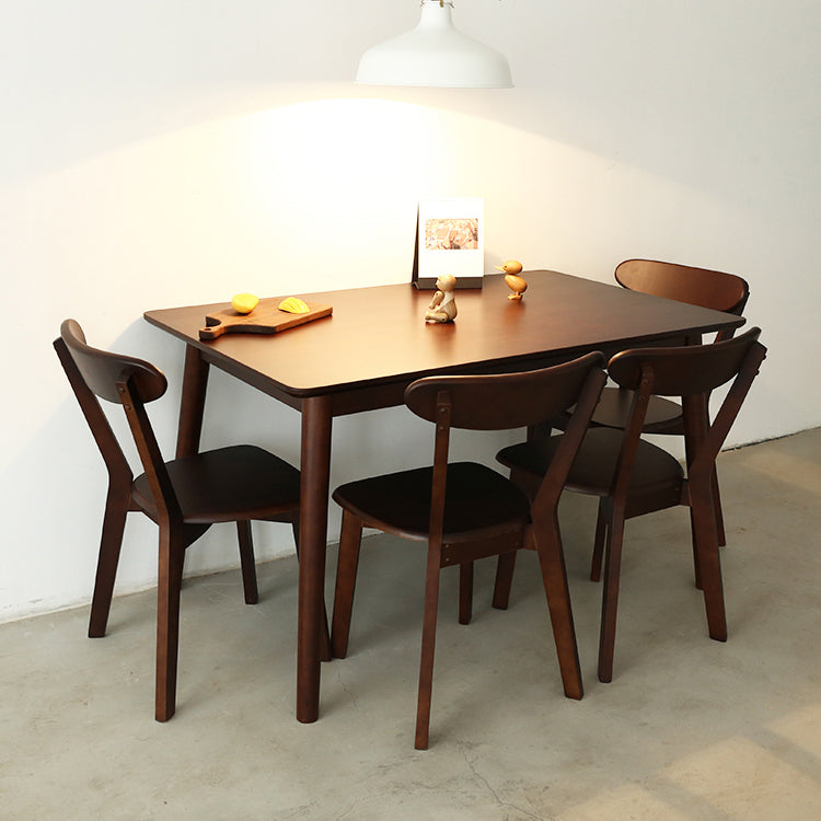 Simplicity Solid Wood Dining Table Rectangle Shape Dining Table with 4 Legs Base