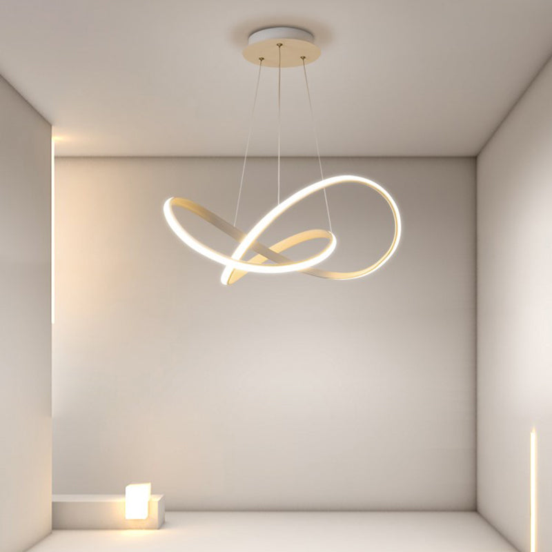 Modern Dining Room Lighting Twisting Suspended Lighting Fixture Acrylic