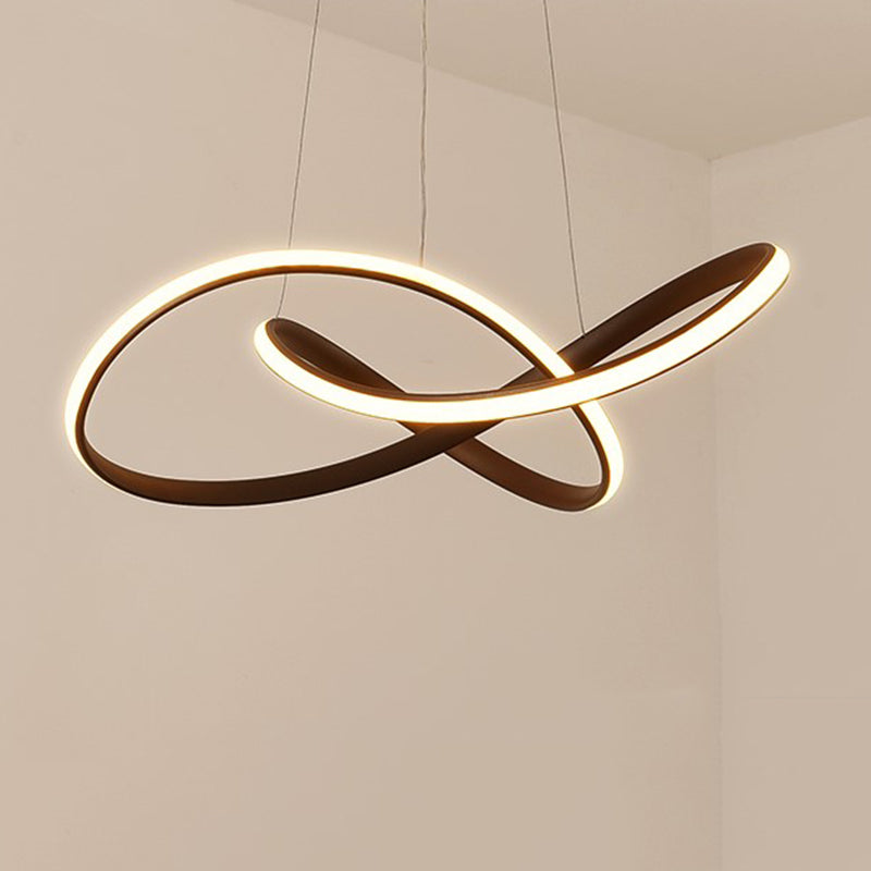 Modern Dining Room Lighting Twisting Suspended Lighting Fixture Acrylic
