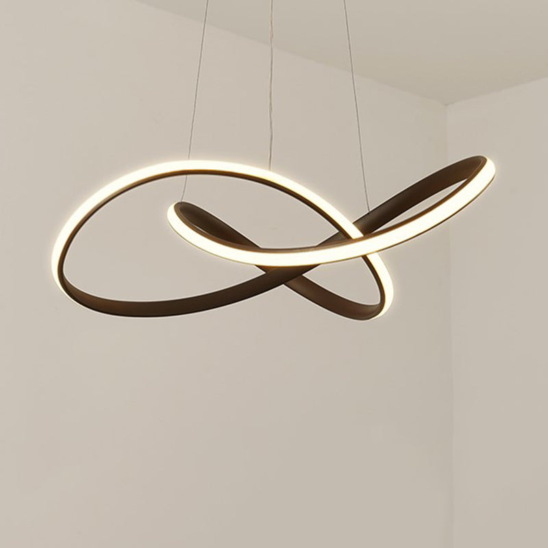 Modern Dining Room Lighting Twisting Suspended Lighting Fixture Acrylic