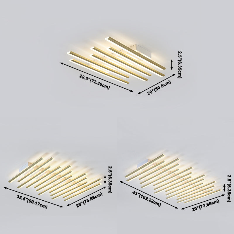 Multi Lights Strips Semi-inbouw plafondverlichtingsarmaturen Moderne stijl metalen semi-inbouwlamp