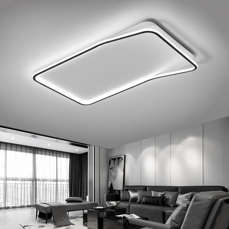 Geometrische Schwarz Bündig Montierte Deckenleuchte Moderne Stil Metall Led Bündig Deckenleuchten