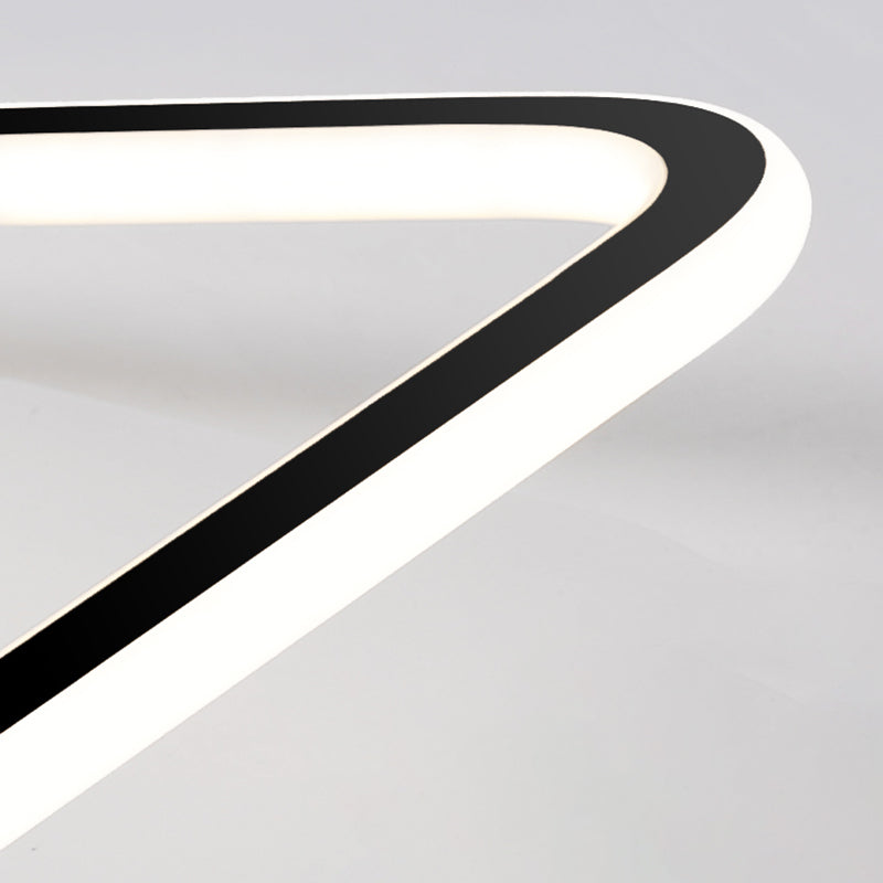 Geometrische Schwarz Bündig Montierte Deckenleuchte Moderne Stil Metall Led Bündig Deckenleuchten