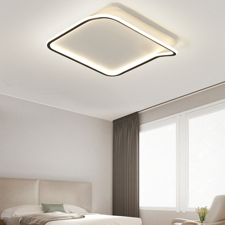 Geometrische Schwarz Bündig Montierte Deckenleuchte Moderne Stil Metall Led Bündig Deckenleuchten