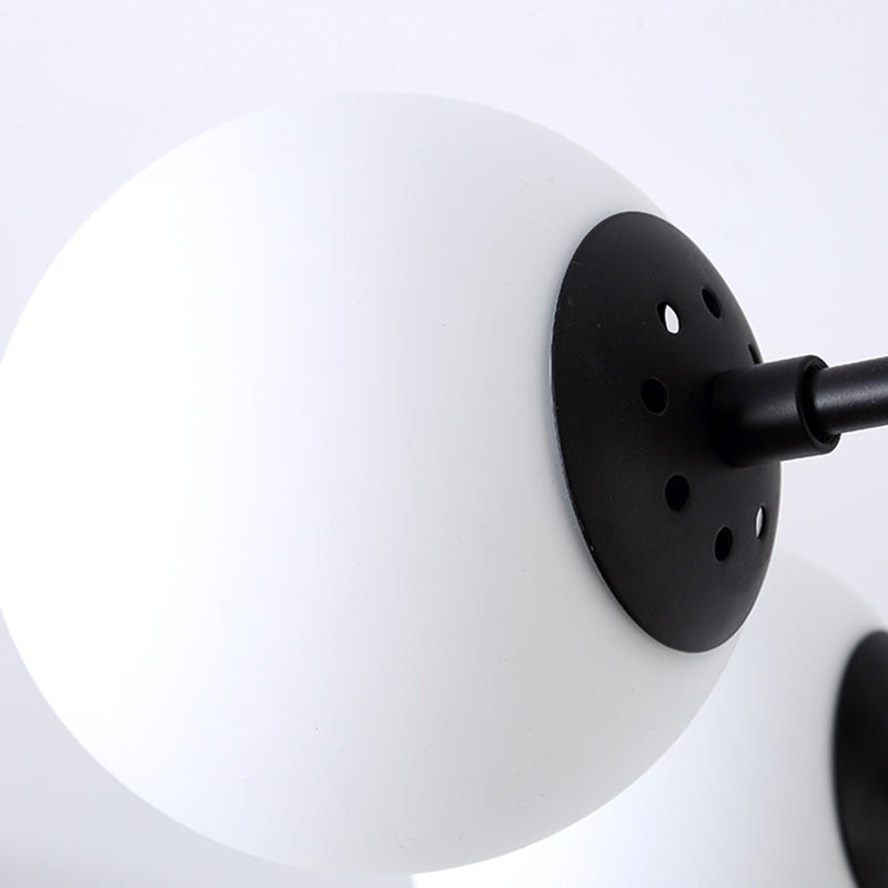 Modern Style Milk Glass Semi Flush Ceiling Chandelier Fixtures Multi Lights Globe Semi Flush Light