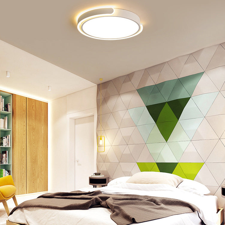 Moderne Stijl Metalen Led Flush Mount Plafond Lamp Fixtures Ronde 1-Light Led Flush Light