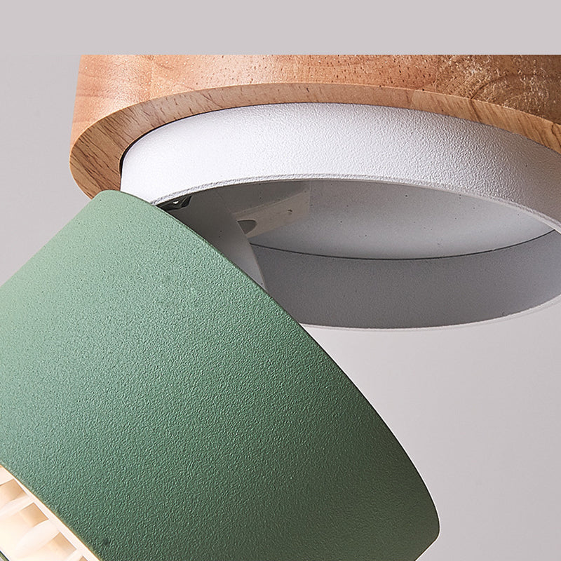 Metal Round Shaped Flush Mount Fixture Modern Style 1 Head Led Flush Light