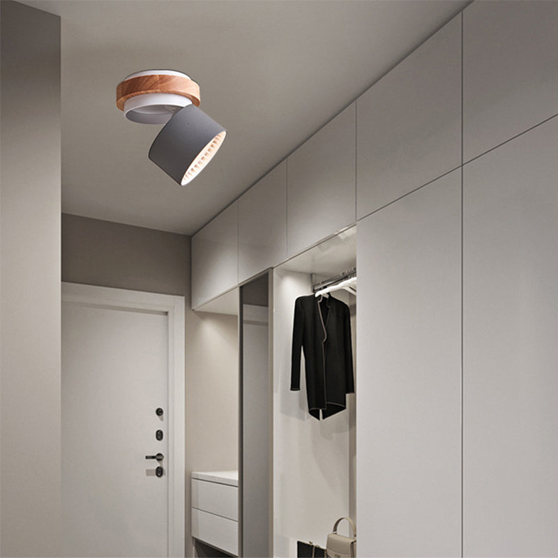 Metal Round Shaped Flush Mount Fixture Modern Style 1 Head Led Flush Light