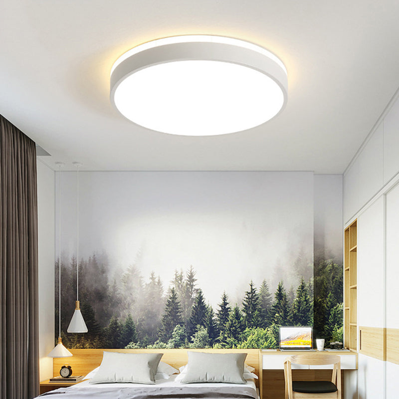 Metal Round Shaped Flush Mount Fixture Modern Style 1Head Led Flush Light