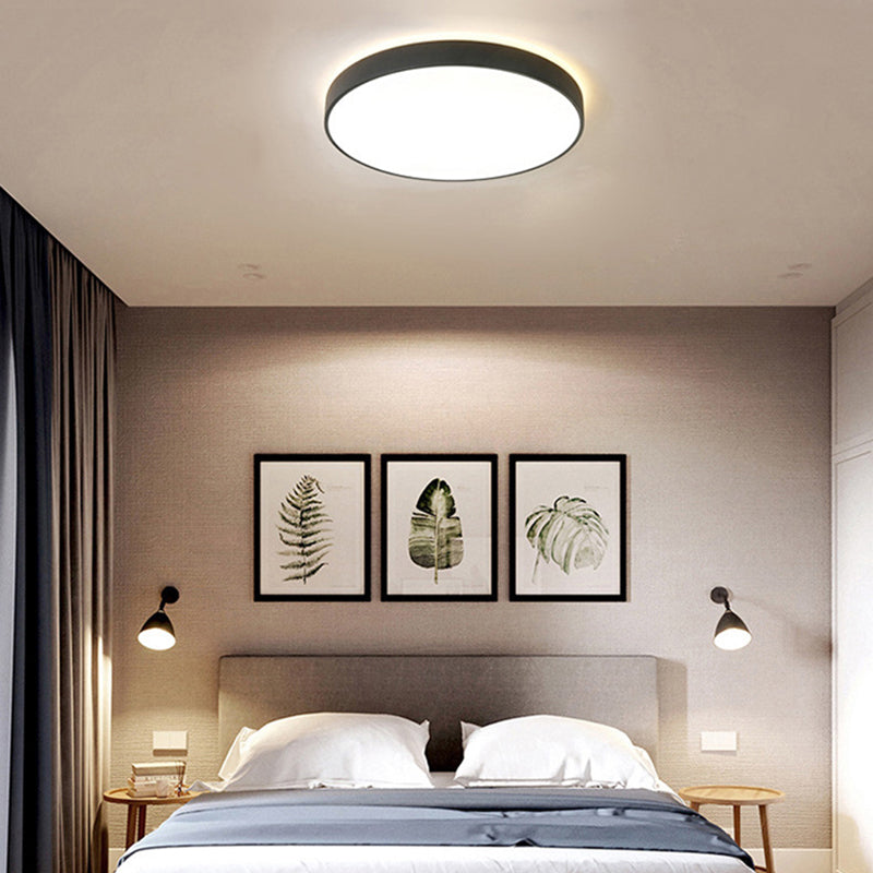 Metal Round Shaped Flush Mount Fixture Modern Style 1Head Led Flush Light