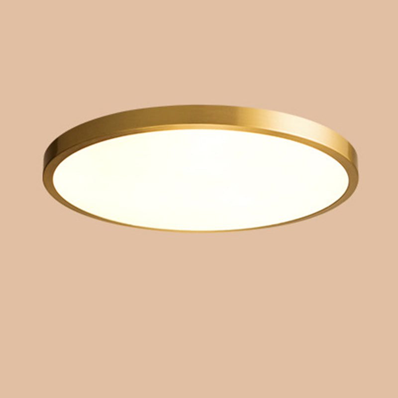 1-Light Round Shaped Flush Mount Light Modern Style Metal Led Flush Mount