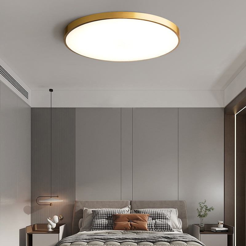 1-Light Round Shaped Flush Mount Light Modern Style Metal Led Flush Mount