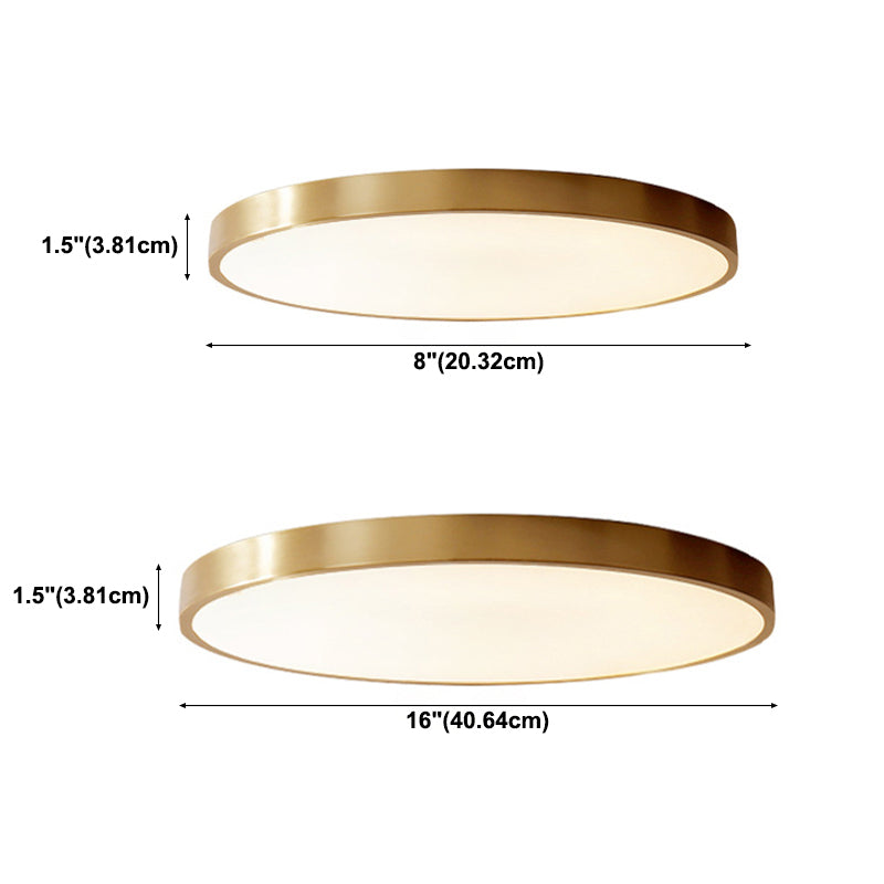 1-Light Round Shaped Flush Mount Light Modern Style Metal Led Flush Mount