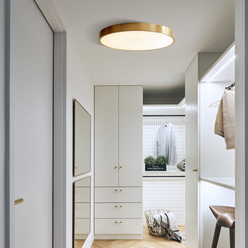 1-Light Round Shaped Flush Mount Light Modern Style Metal Led Flush Mount