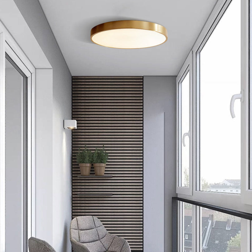 1-Light Round Shaped Flush Mount Light Modern Style Metal Led Flush Mount