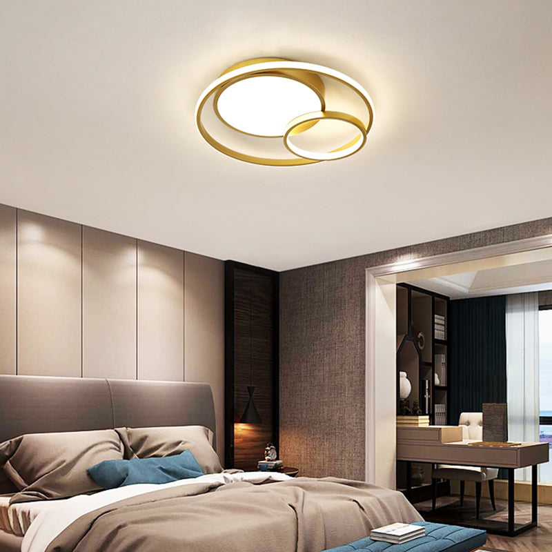 Hedendaagse Cirkels Inbouwverlichtingsarmatuur Metaal 3 Lichten Led Opbouwplafondverlichting