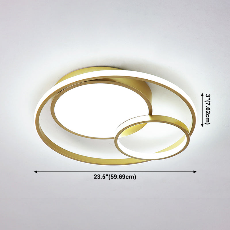 Hedendaagse Cirkels Inbouwverlichtingsarmatuur Metaal 3 Lichten Led Opbouwplafondverlichting