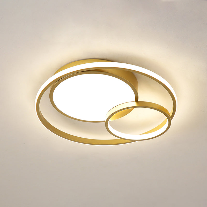 Hedendaagse Cirkels Inbouwverlichtingsarmatuur Metaal 3 Lichten Led Opbouwplafondverlichting