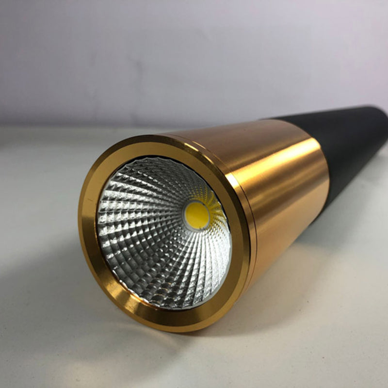 Cylinder Island Lights Modern Pendant Light Metal Island Ceiling Light in Gold and Black