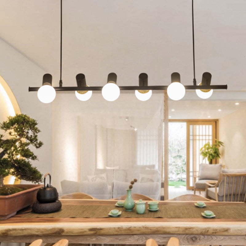 Modern Chandelier Bubble Island Lights Metal Island Ceiling Light in Black