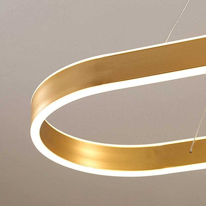 Modern Chandelier Linear Oval Island Lights 2 Light Metal Island Lighting Fixtures