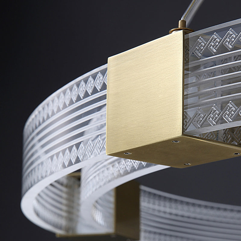 8 Luci d'oro a ciondolo isola geometrica leggera Luci dell'isola in metallo moderno in oro