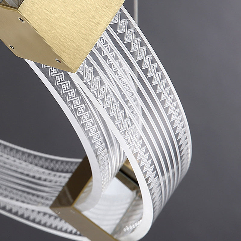 8 Luci d'oro a ciondolo isola geometrica leggera Luci dell'isola in metallo moderno in oro