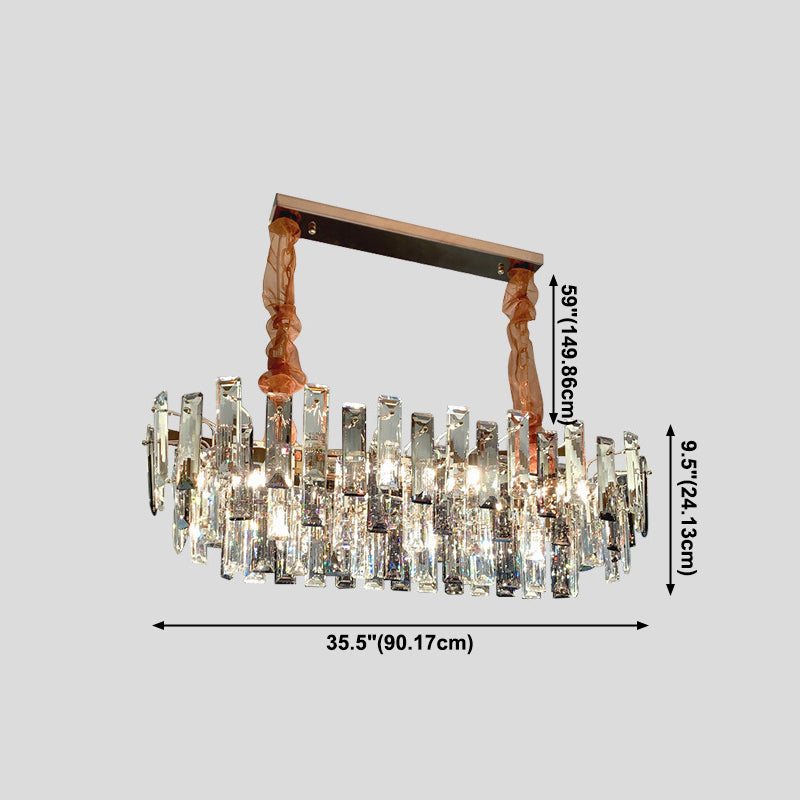 Luci d'isola geometrica cristallina Modern Lampadella 7 illuminazione isola luminosa in oro