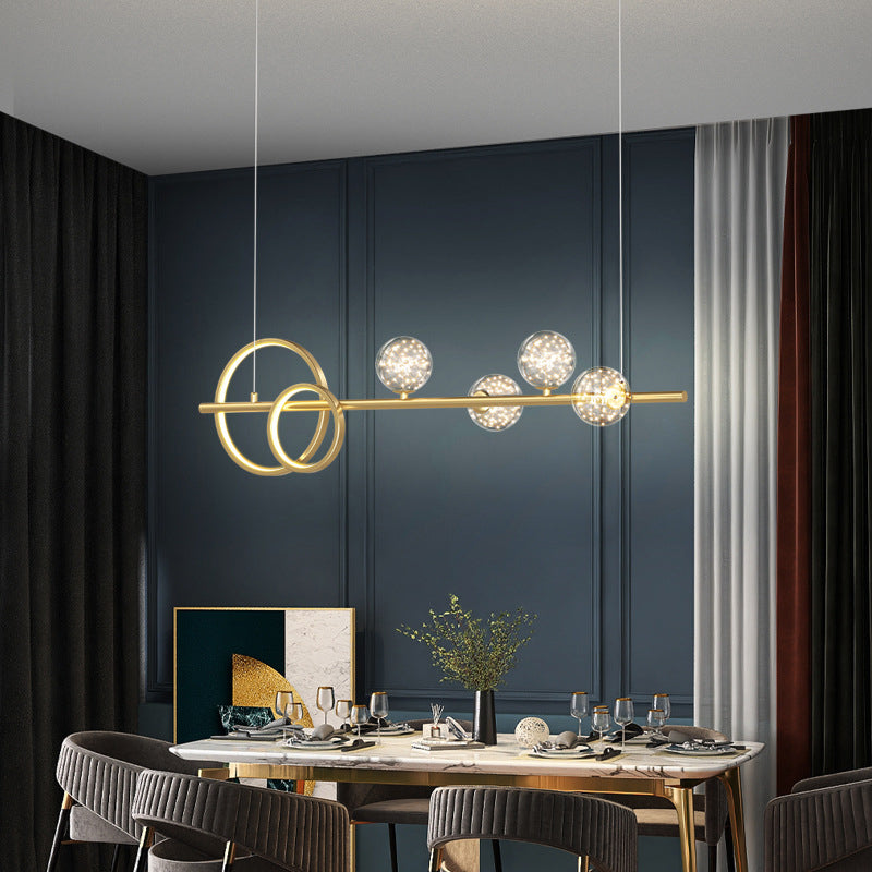 Modern Pendant Light Geometric Island Light Fixture Metal Island Lights in Gold